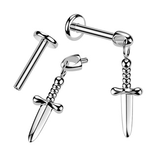 TIT1640-1206 Piercing do ucha - labreta dýka TITAN, 1,2 x 6 mm