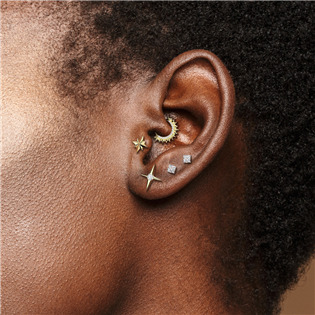 TIT1644 Piercing do brady hvězdička - PUSH IN labreta TITAN