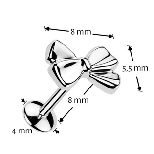 TIT1660 Piercing do brady mašlička - PUSH IN labreta TITAN,