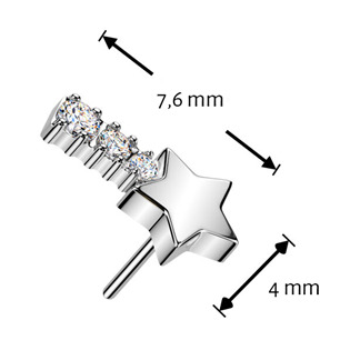 TIT1662 Ozdobná část k PUSH IN piercingu TITAN