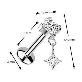 TIT1666 Piercing do ucha - PUSH IN labreta TITAN