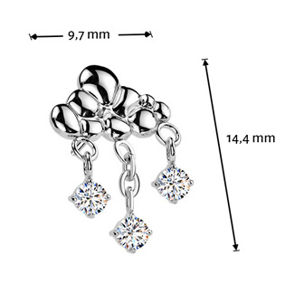 TIT1675 Ozdobná část k PUSH IN piercingu TITAN