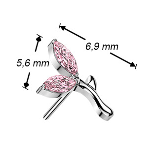 TIT1678 Ozdobná část k PUSH IN piercingu TITAN