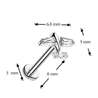 TIT1694 Piercing do brady letadélko - PUSH IN labreta TITAN