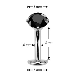 TIT1711-AB Obrácený PUSH IN piercingu do pupíku TITAN