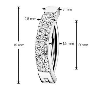 TIT1768-C Piercing do pupíku s dekorativním štítem TITAN