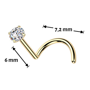 TM009-025 Luxusní piercing do nosu Moissanit 0.06ct (2,5mm), TITAN
