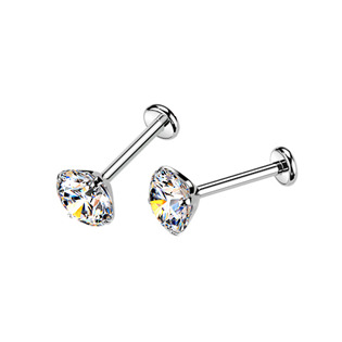 TM031-04 Titanové náušnice PUSH-IN s moissanity 4mm (2 x 0.25ct)