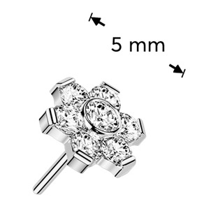 TM032 Ozdobná část k PUSH IN piercingu Moissanit TITAN, 0,11ct (3mm)