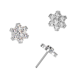 TM032 Ozdobná část k PUSH IN piercingu Moissanit TITAN, 0,11ct (3mm)