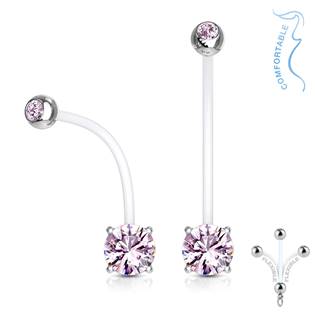 WP0018-P Těhotenský piercing do pupíku - kamínek