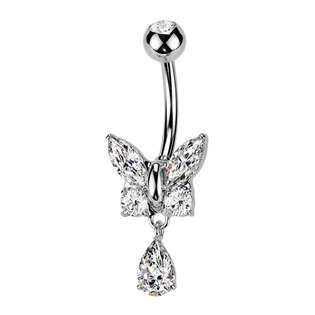 WP0047-AB Piercing do pupíku motýlek