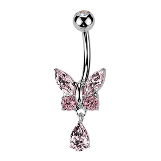 WP0047-P Piercing do pupíku motýlek