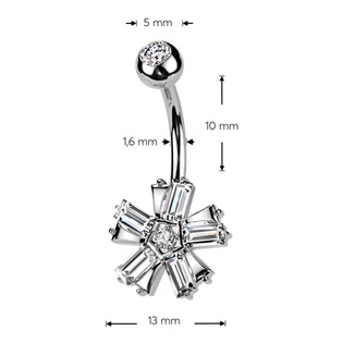 WP0070-ST Piercing do pupíku kytička