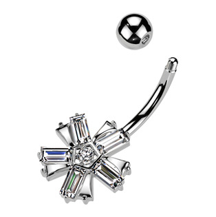 WP0070-ST Piercing do pupíku kytička
