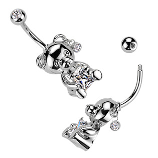 WP0073 Piercing do pupíku medvídek