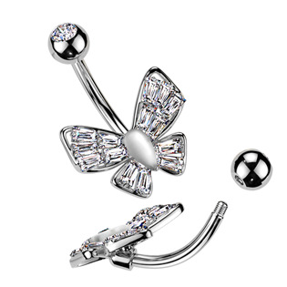 WP0075 Piercing do pupíku s motýlkem