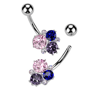 WP0076 Piercing do pupíku s kamínky