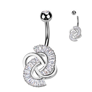 WP0079 Piercing do pupíku se zirkony