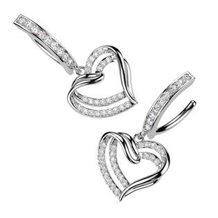 WP0090 Piercing do pupíku se štítem a srdíčkem