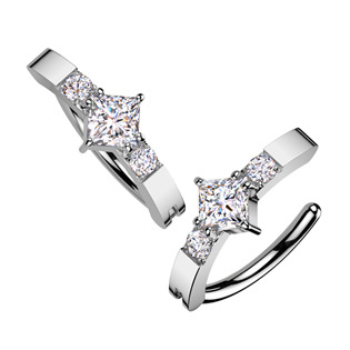 WP0093 Piercing do pupíku se čtvercovým zirkonem