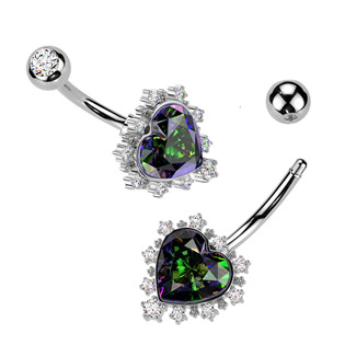 WP0098-C Piercing do pupíku srdce