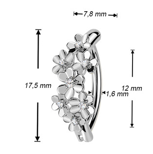 WP0107 Piercing do pupíku s kytičkami