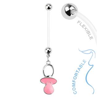 WP01302-B Těhotenský piercing do pupíku - dudlík