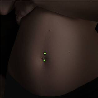 WP01346-B Těhotenský piercing do pupíku svítící