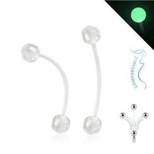 WP01346-B Těhotenský piercing do pupíku svítící
