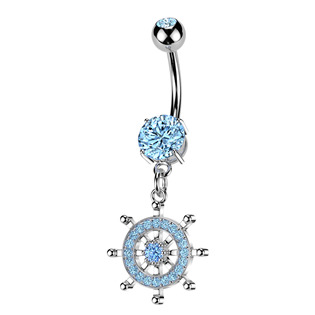 WP0141-C Visací piercing do pupíku kormidlo