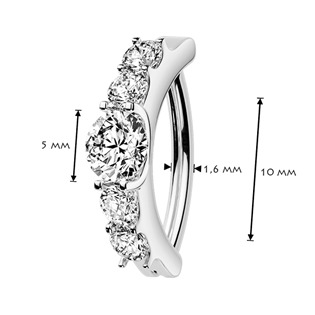 TM044 Luxusní piercing do pupíku s MOISSANITY