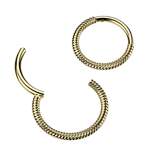 SG142GD-1208 Zlacený ocelový piercing - segment kruh