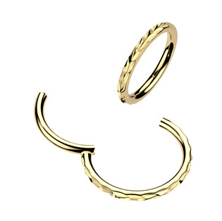 SG143GD-1208 Zlacený ocelový piercing - segment kruh