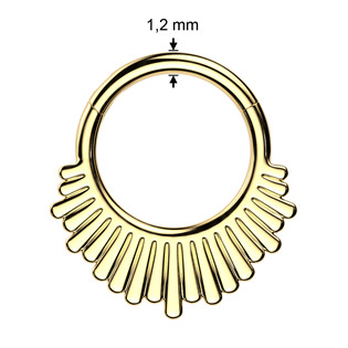 SG144GD-1208 Zlacený ocelový piercing - segment kruh