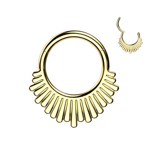 SG144GD-1208 Zlacený ocelový piercing - segment kruh