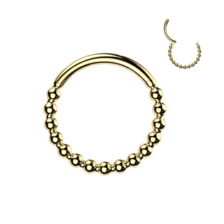 SG145GD-1210 Zlacený ocelový piercing - segment kruh