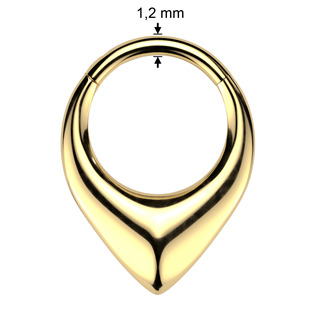 SG148GD-1210 Zlacený ocelový segment kruh - helix / cartilage / tragus piercing
