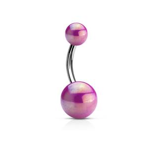 BA0003-B Piercing do pupíku - banánek metalické barvy