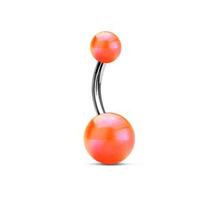 BA0003-B Piercing do pupíku - banánek metalické barvy