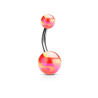 BA0003-B Piercing do pupíku - banánek metalické barvy