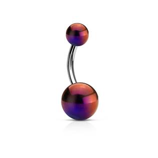 BA0003-O Piercing do pupíku - banánek metalické barvy