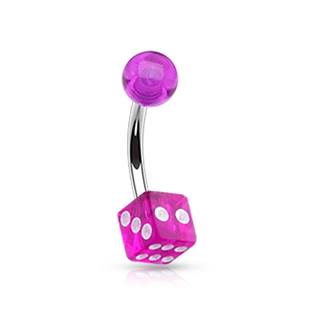 BA01024-G Piercing do pupíku - hrací kostka
