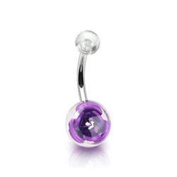 BA01045-A Piercing do pupíku - banánek s růží