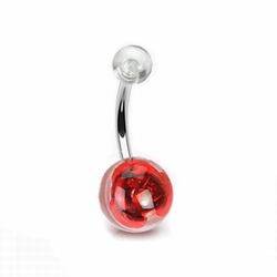 BA01045-Q Piercing do pupíku - banánek s růží