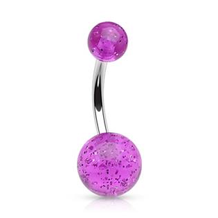 BA01077-A Piercing do pupíku - banánek se třpytkami