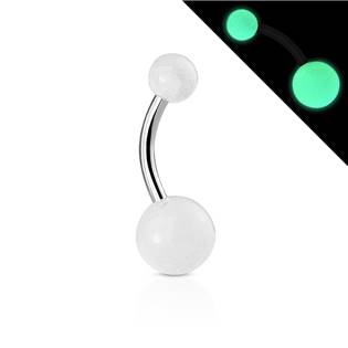 BA01082-B Svítící piercing do pupíku - banánek