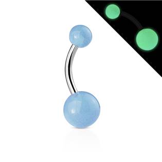 BA01082-G Svítící piercing do pupíku - banánek