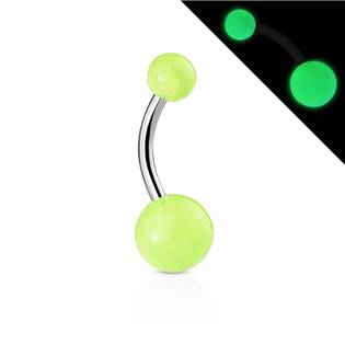 BA01082-W Svítící piercing do pupíku - banánek