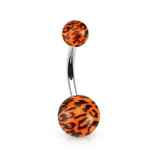 BA01089-W Piercing do pupíku - tygrovaný